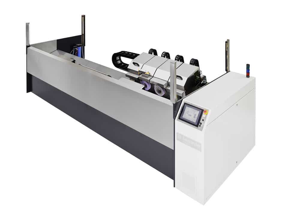 Die Schleif- und Poliermaschine der Baureihe Finishstar Slimline S 1410 ist geeignet für Hohlzylinder mit Ballenlängen bis 1400 mm und maximal 150 kg
